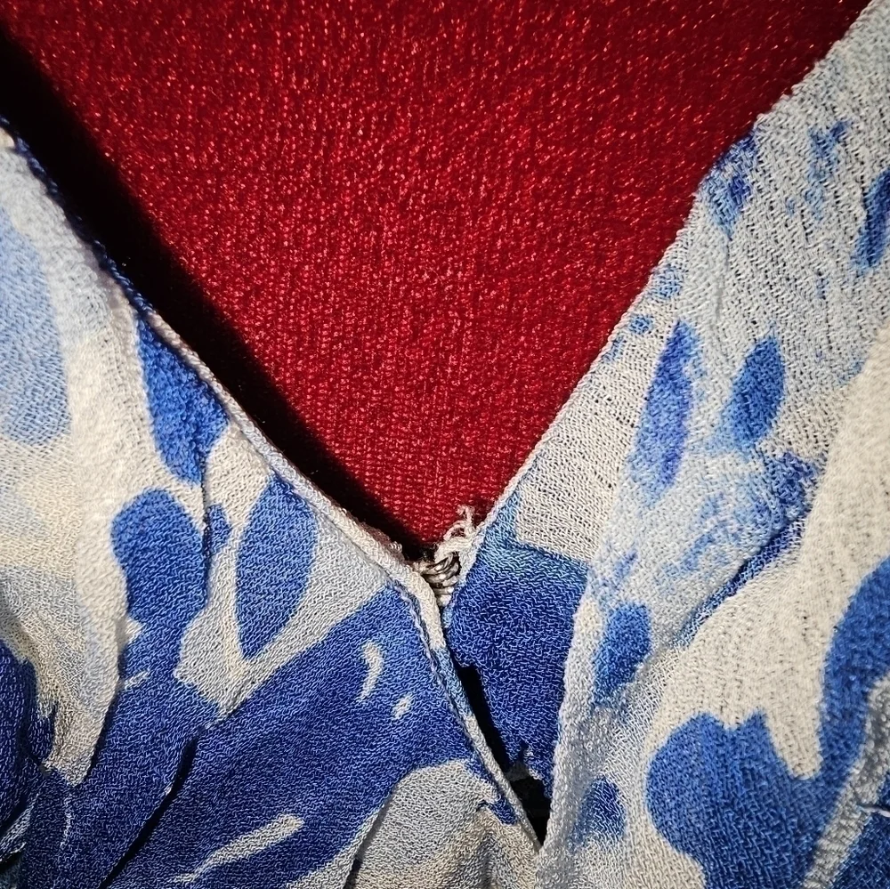 Polo Ralph Lauren Sleeveless Flower Blue Blouse SZ 4 - Picture 4 of 8